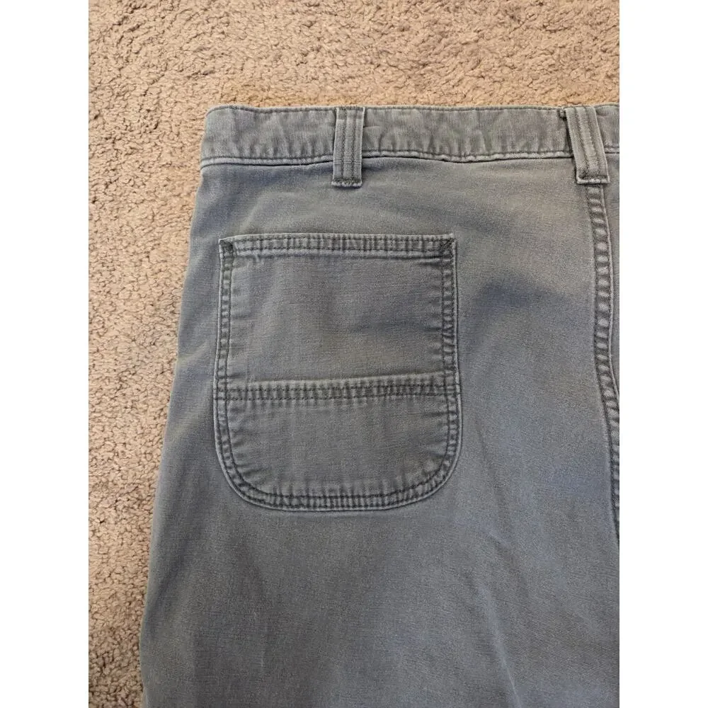 Carhartt Gray Relaxed Fit Canvas 5 Pocket Work Pants, Men’s Size 42x27
